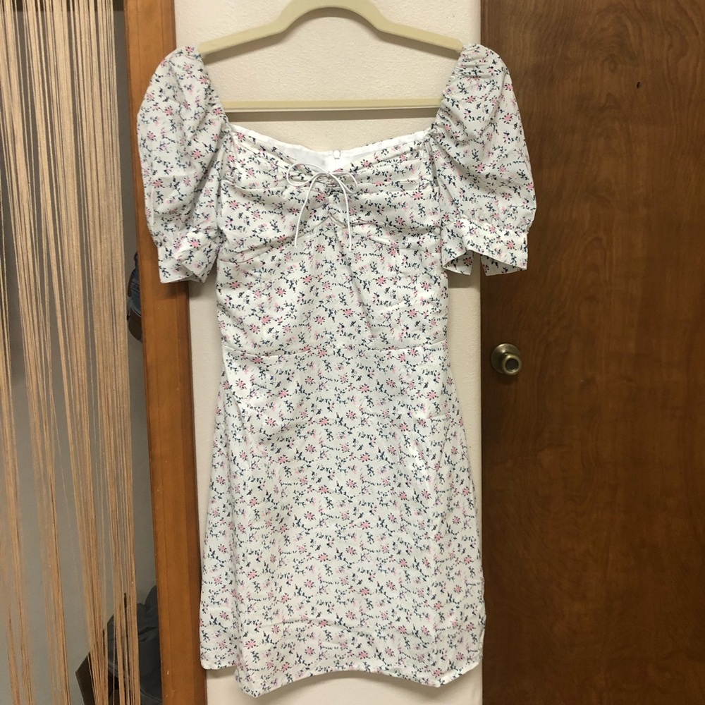 yesstyle Puff Sleeved Floral Dress